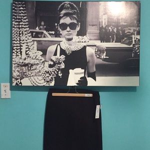 Black midi skirt, below knee NWT